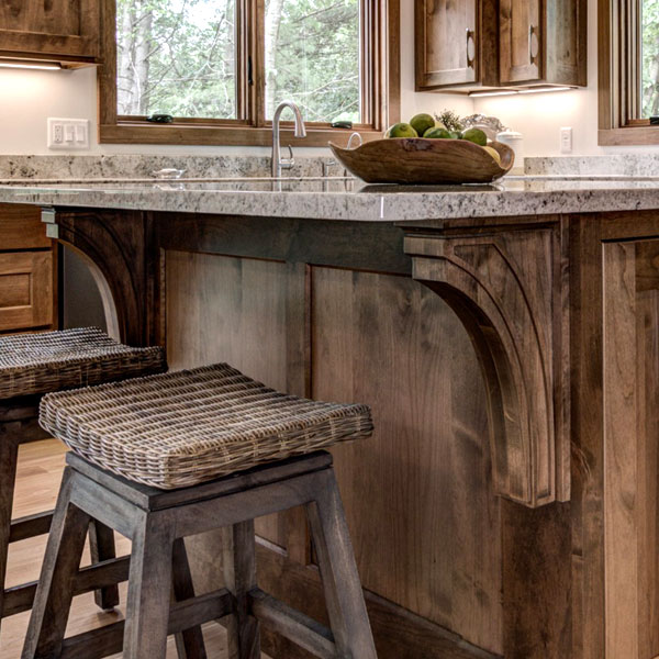 Kitchen island with bar stool chairs